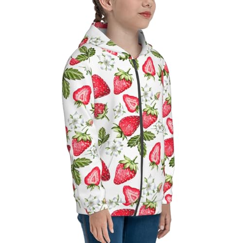Strawberry1 Kid Hoodies Boys Zip Up Sweatshirts Girls Pullover with Pocket4