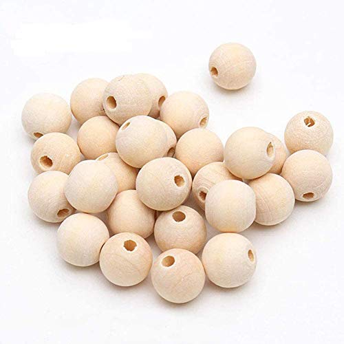 DAHI holzperlen 200stk Durchmesser 14mm - Holzkugeln Bastelperlen für DIY Schmuck Zubehör (Holz perlen 14mm) Cover