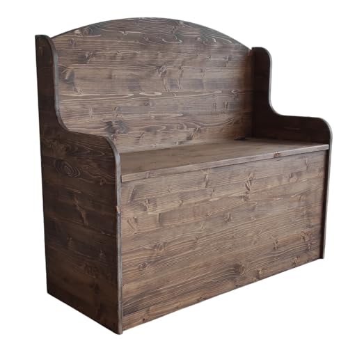 Cassapanca in Legno, Baule Contenitore, Porta Legna, Porta Oggetti, Modello Tirolese Varie Misure