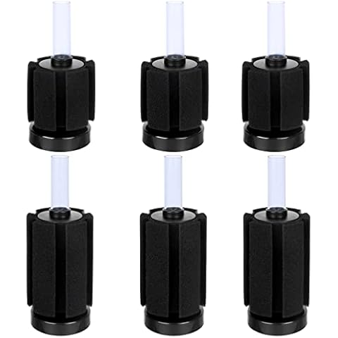 IWILCS 6pcs Sponge Filter, Fish Tank Aquarium Soft Biochemical Sponge Filter, Aquarium Fish Tank Sponge Filter, Mini Sponge Filter for Fish Tank Water Pool, 2 Sizes Cover