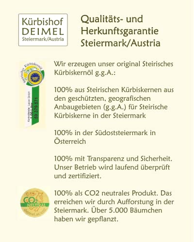Kürbishof DEIMEL Steiermark/Austria - 500 ml Dose Original Steirisches Kürbiskernöl g.g.A. - Jährlich prämiert