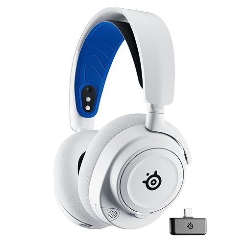 SteelSeries Arctis Nova 7P Wireless Multi-Platform Gaming Headset — Neodymium Magnetic Drivers — 2.4GHz + Bluetooth — 38Hr USB-C Battery — Gen2 AI Mic — PlayStation, PC, Switch, VR, Mobile – White