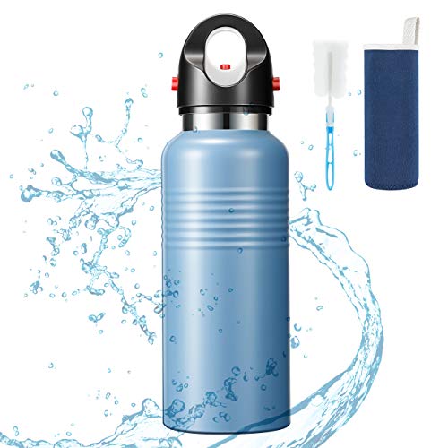 MojiDecor Thermosflasche Trinkflasche Edelstahl 500ml, Wasserflasche Vakuum Isolierbecher, 100% Auslaufsicher, Schnell öffnen, Reisebecher Isolierflasche für Hitze und Kälte | BPA FREI