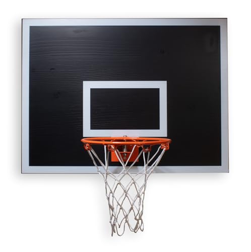 Image of CALIKIWIPROS Mini Basketball Hoop Set Pro League Decorative Solid Wood Wall Mount, Includes 9' Hoop & 5 mini Basketballs, Classic Look with Colors Matching Some pro Teams.