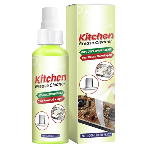 キッチングリースクリーナー、万能キッチンポットパンクリーナー - 油汚れ 、多目的 油汚れ 、多目的 、多 スプレー鍋・フライパン 強力な泡状グリース除去剤 | 強力な発泡グリースリムーバー、 スプレーディグリーザー 100ml オーブン、ストーブ、グリル