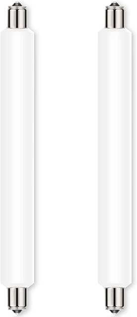 Sunnylinn S15s LED Light Bulbs 284mm 6W Warm White 3000K, 284mm Strip Light Bulb 60W S15s Shaver Light Bulb Replacement S15 T25 Tube Bulbs Bathroom Strip Light Non-Dimmable (2-Pack).