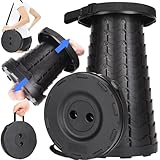 Fishboy Upgraded Collapsible Stool, 400lbs Max Weight, Lightweight But Sturdy, Portable Retractable Folding Telescoping Foldable Camping Stool for Adults Outdoor Fishing Hiking Travel BBQ