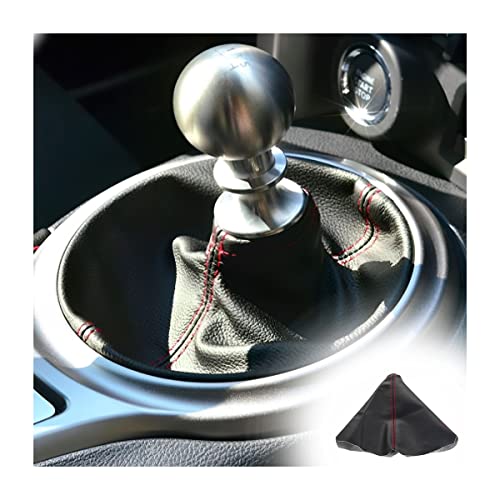 Car Gear Shift Boot Cover, Pu Leather Gear Shifter Knob Dust Cover, Waterproof Shift Knob Cover Boot Gear Gaiter Cover, Auto Accessories Suitable For Most Manual/Automatic Cars (Red Thread Sewing) #TOP21