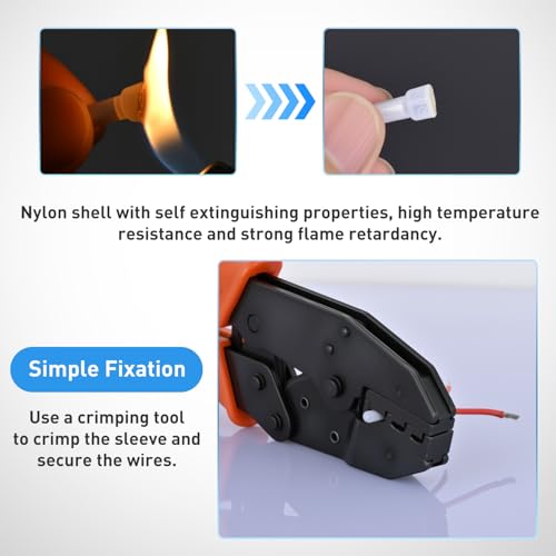 Image of Nilight 300PCS CE5 Closed End Crimp Terminal 12-10 Gauge Nylon Insulated Closed End Wire Cap Wire Connectors Crimp Cap Terminals Connectors for Automotive Car Truck Boats Marine Electrical Wiring