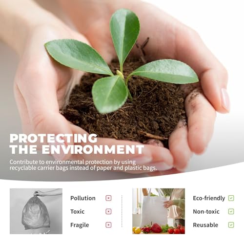 Eucalyptus Leaves Print Canvas Shopping Bag Reusable Eco-Friendly Handbag With Large Capacity For Everyday Use4