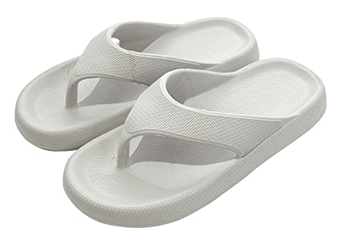 ZIP CORPORATION 草履 トングサンダル ましゅまろ モチっと EVA 低反発 弾力 フィット 超軽量 スリッパ ルームシューズ 室内履き も OK レディース グレー 23.0~24.0 cm