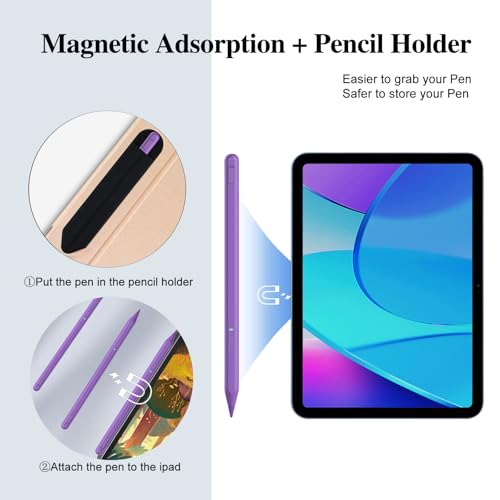 Image of Stylus Pen for iPad 11th&10th Generation,Milikilo Pen with Pencil Holder,Palm Rejection,for Pad Air11&13 inch(M3 /M2), Pro 11 inch&13 inch(M4),Pad 6-11th,Pro 11 inch /12.9 inch, Air 3 /4 /5, Mini 5 /6