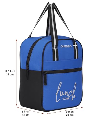 Image of Durable & Lightweight Lunch Bag | Trendy Water-Resistant Tiffin Bag & Meal Holder for Office, School, Travel & Picnic, Stylish, Insulated Design for Men, Women & Kids (Royal Blue)