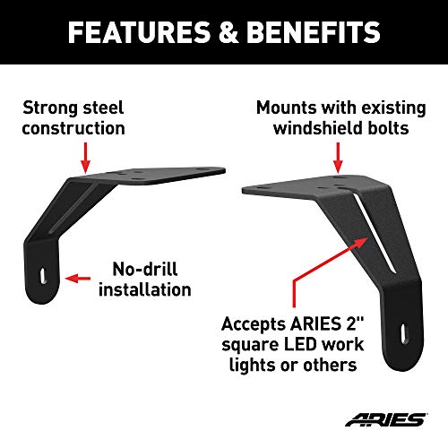 Soportes para luces parabrisas Jeep Wrangler JL Aries miniatura 3