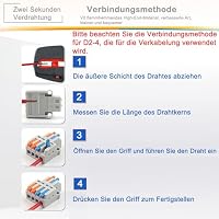 JOYELEC 18 Stück Verbindungsklemmen,D2-2 Schnellanschlussklemme Kabelverbinder,Kompakten Steckklemmen 2 Eingänge/2 Ausgänge, Kabel 0.08-2.5(4.0) mm²,250V,32A Leiter Klemme – Ansicht 5