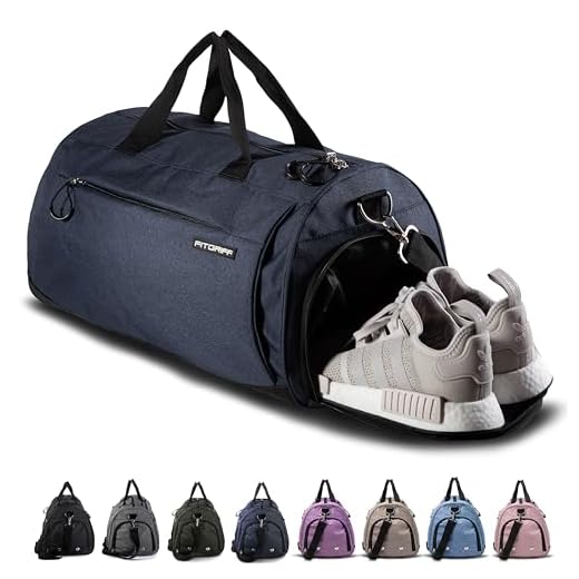 Fitgriff® Sporttasche Reisetasche mit Schuhfach & Nassfach - Männer & Frauen Fitnesstasche - Tasche für Sport, Fitness, Gym - Travel Bag & Duffel Bag 48cm x 26cm x 25cm [30 Liter] (Blau, Small)