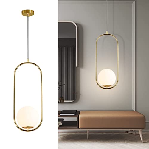 Globe pendant light brackshed brass suspension anti-éblouissement