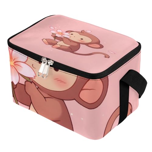 GzLeyigou Lunch Bags for Women Men 9 Cans,Monkey Hot & Cold Food Delivery Bag Insulated Grocery Bag Insulated Lunch Box Animal Cooler Bag for Office Work Picnic Beach