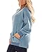 DOLNINE Womens Plus Size Tops Long Sleeve Pockets Tunic Sweatshirts Blue-16W