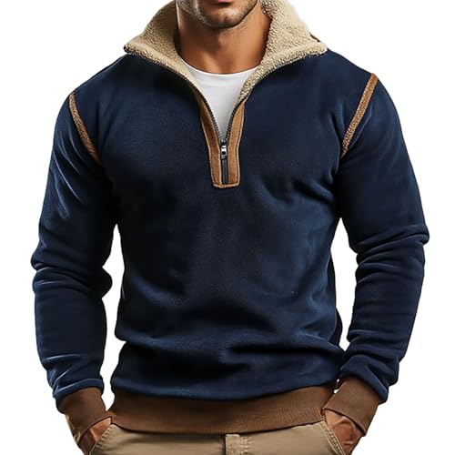 Pull en polaire à fermeture éclair 1/4 homme contre le froid d'hiver