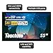 TouchWo 55 inch Interactive Touchscreen Monitor, Smart Board with 4K Display, Win-11 Electronic Whiteboard Touch Screen PC for Office and Classroom, Core i7 RAM 8G & ROM 512G