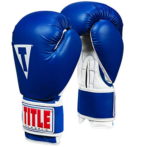 Title Classic Pro Style Training Gloves 3.0, Blue/White, 12 oz