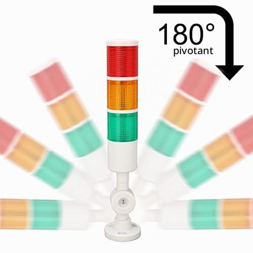 Lampes De La Tour De Signalisation, Feux De Signalisation Industriels à 3 Niveaux Avec Alarme Sonore Dc 24v Ip54 Tour Lumineuse Pliable Pour Indicateur De Colonne Pour L'usine