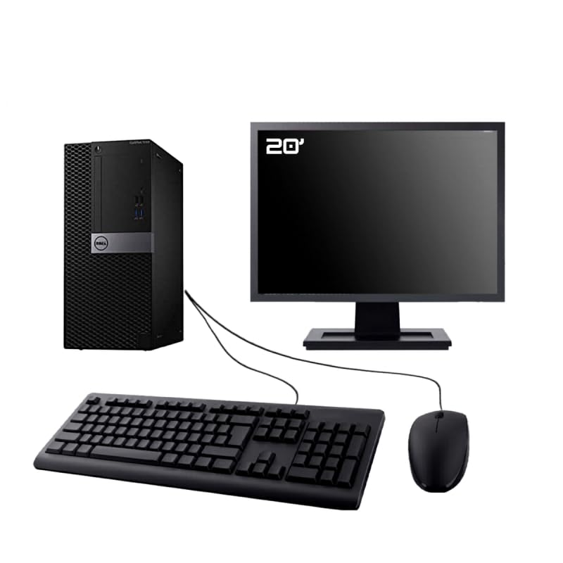Dell Optiplex 7040 MT Ordinateur de Bureau Complet pour le Télétravail Écran 20" WiFi