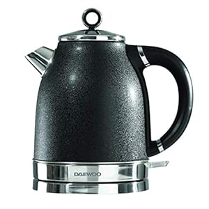 Daewoo Glace Noir Sparkling 1.7L Dome Kettle, Removable & Washable Limescale Filter, Rapid Boil Function, Auto/Manual…