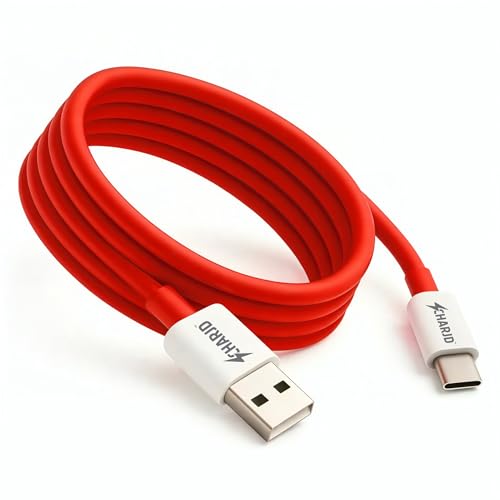 Image of 100W Type C Charging Cable 5A Fast Charging USB to Type C Cable, 1M Cable Compatible with PPS Charger, SuperVOOC, Android Auto for Car, Data Cable for Samsung, OnePlus Nord 5, Laptops (Red)