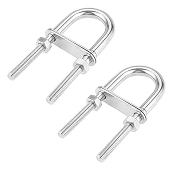 U Bolts 1 Inch Wide 70mm Length M6 Stainless Steel Square Tube Clamps With Nut A