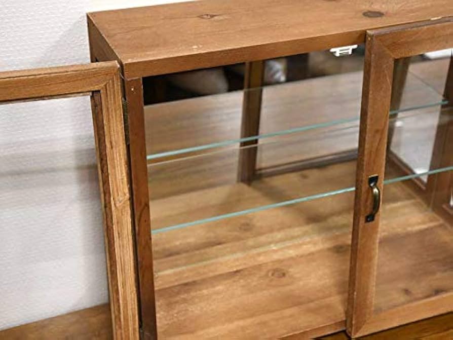 Amazon.co.jp: ガラスキャビネット ダブルドア ディスプレイ