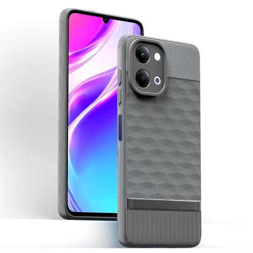 Image of Pikkme Back Cover for Vivo Y11 5G Camera Protection 3D Hexa Cube Design Silicone Protective Bumper Case (Grey)