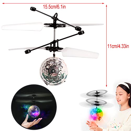 XUBX 2 Stück RC Fliegender Ball Kinder Spielzeug, Ferngesteuerte Helikopter, Mini Drohne für Kinder Flying Orb Ball Flugzeug, LED RC Flugzeug Helikopter mit Handsensor Infrarot, Mini Hubschrauber