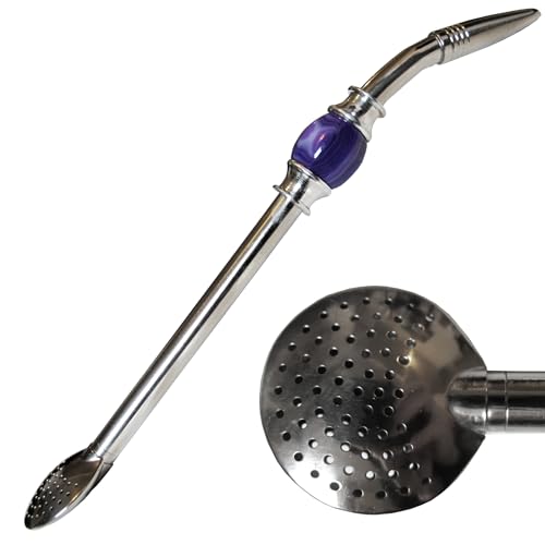 Gaucho Bruno Bombilla Estilo Brasilero con Decoración Purpura