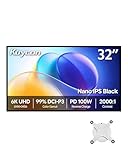 Kuycon Monitor G32P de 32 Pulgadas y 6K (6144 x 3456) - Panel IPS Negro,Contraste 2000:1 - Pantalla Profesional FHD con protección Ocular, antirreflejos, HDMI/DP y Montaje (Panal - sin Soporte)