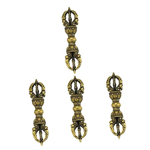 TOPBATHY 4piezas Adorno De Cobre Vintage para Escritorio Decoración De Oficina y Hogar Ornamentación Religiosa Dorje Phurba Estatua Retro para Coleccionistas y Decoración De Templos