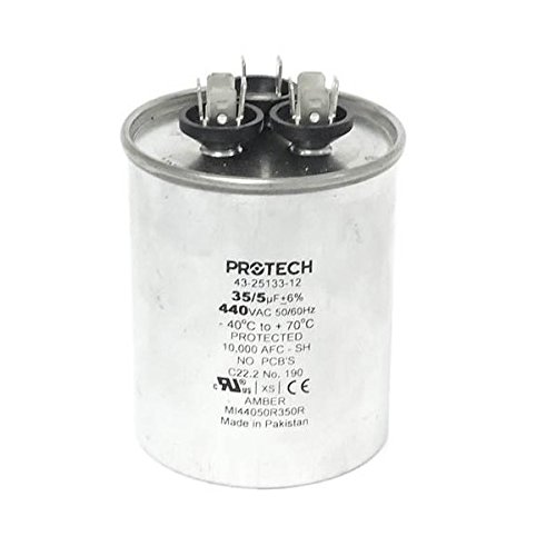 43-25133-12 -Ruud OEM Round Replacement Dual Run Capacitor 35 + 5 UF/MFD 440 Volt