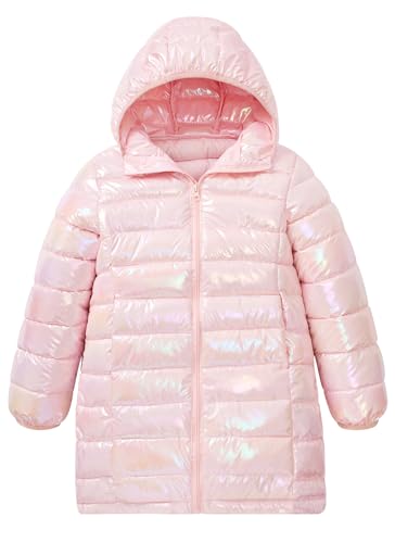 Manteau fille hiver chaud veste longue matelassée brillante enfant 5-12 ans avec poches