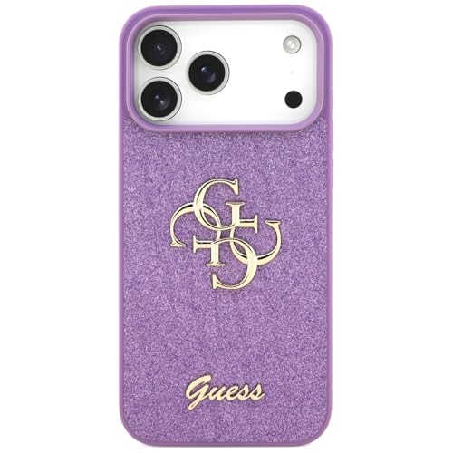 Coque iPhone 17 Pro Max Guess violette antichoc paillettes fixe 4G