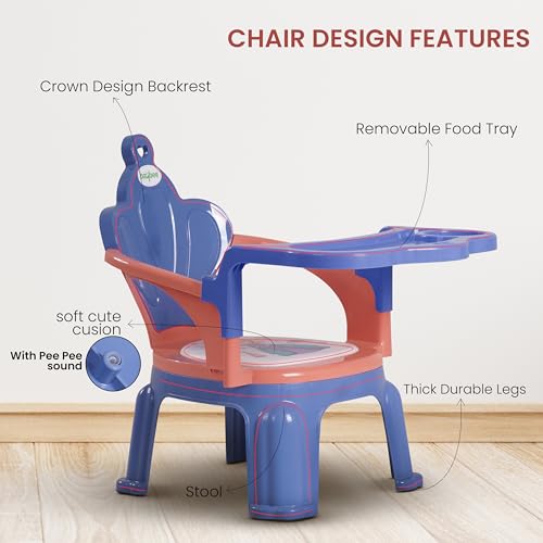 Image of Baybee Booster Chair for Kids (Blue & Pink)