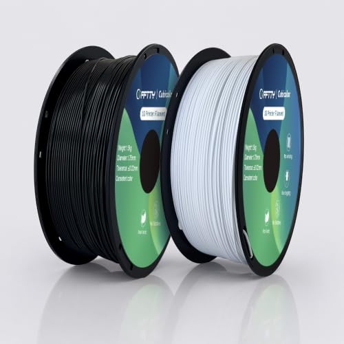 PLA 3D Printer Filament 1.75mm, Black White, 1.5kg
