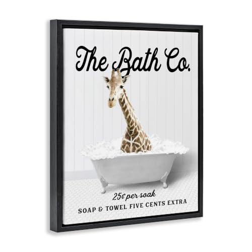 Image of Stupell Industries 'Bubble Bathtub Giraffe'| Floating Frame Canvas Art