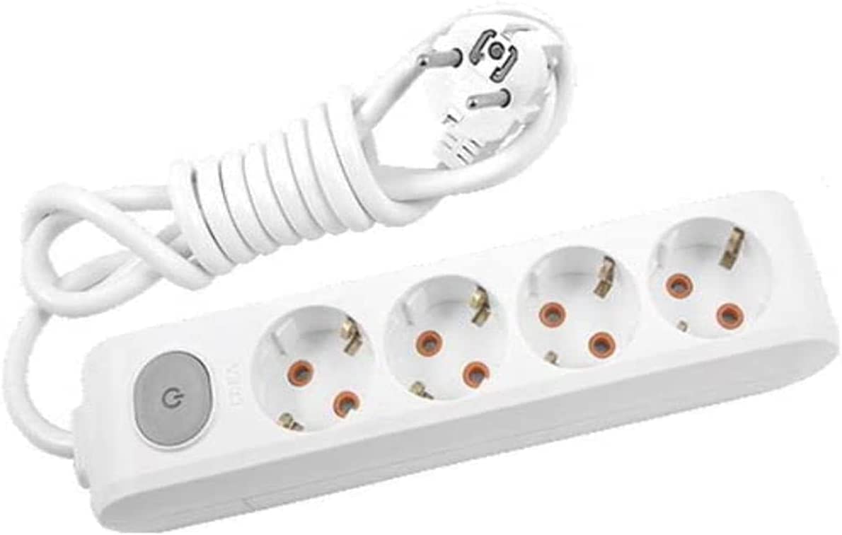 Viko Multi-Let Dörtlü Priz Anah Top Kablolu Çarpma Karşıtı Çarpma Karşıtı Çocuk Korumalı 1 Mt