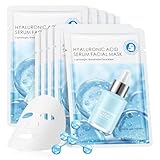 Hyaluronic Acid Face Masks Skincare, Hydrating Sheet Masks for Face, Facial Mask for All Skin Types - Hydrates & Moisturizes Skin, Daily Facial Sheet Mask for Women, Pack of 10