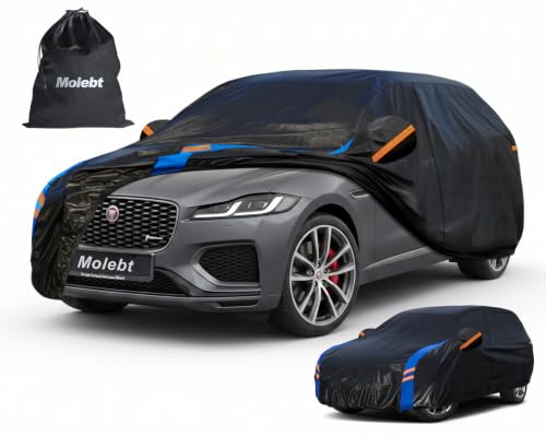 Image of Custom Fit Car Cover for Jaguar F-Pace F Pace (2017-2026), Upgraded Waterproof All Weather Outdoor Auto Cover with Driver Door Zipper & Mirror Pockets, UV /Snow /Dust Protection