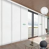 Yoolax Costom smart panel track blinds,motorized sliding panel blinds works with Alexa,fabric blacko