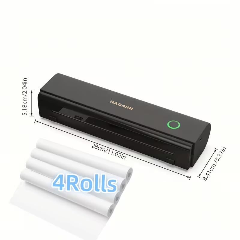 Image of A4 Portable Inkless Thermal Printer with Paper Tray, Wireless Wireless Mobile Printer, Supports 8.5X11 Inch American Letter Paper /A4 Thermal Paper, Compatible with Mobile Phones and Laptops
