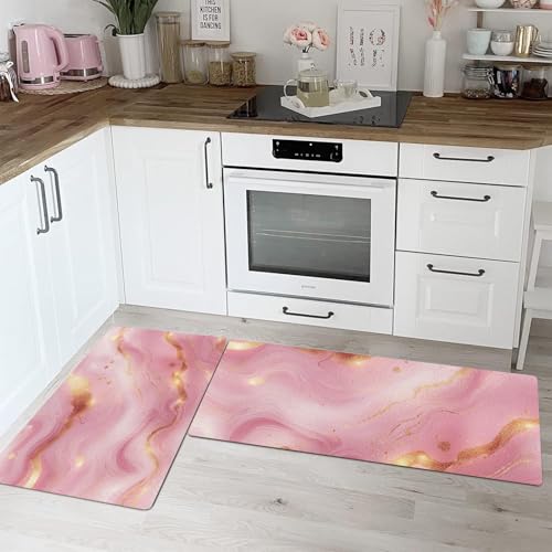 Felpudos de cocina duraderos y antideslizantes con elegante foil dorado 3