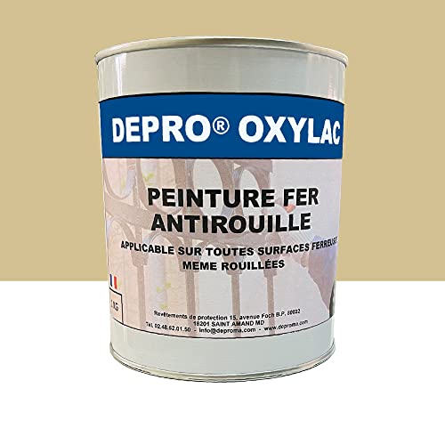 OXYLAC Peinture antirouille pour métal neuf et rouillé - 1KG (BEIGE)